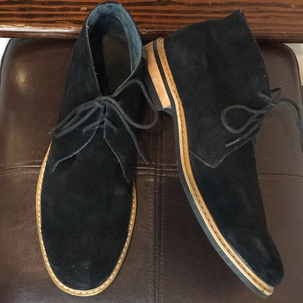 JOSEPH ABBOUD Navy Blue Suede Chukka Ankle Boots Suede Shoes Sz 9.5 - Picture 6 of 13